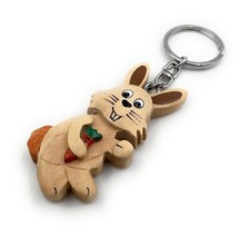 Portachiavi Legno Coniglio Hoppler Klopfer Coniglio Con Kartotte Scatola Regalo