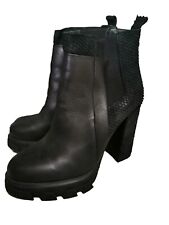 Stivaletti donna vera pelle tacco in velluto modello punta tonda biker n.38