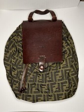 Autentica borsa zaino FENDI LOGO ZUCCA MONOGRAM BORSA VINTAGE Y2K anni 90
