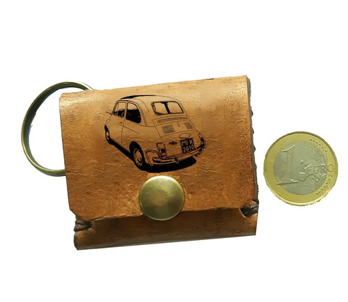 Portachiavi fiat 500 cuoio - portachiavi,