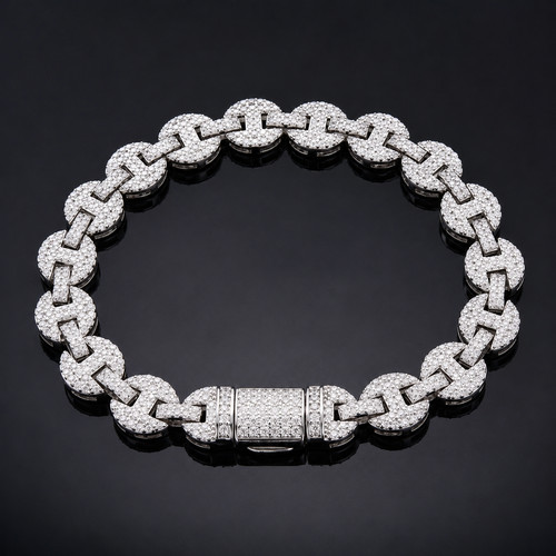 Bracciale maglia moissanite