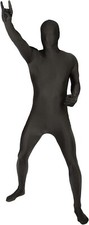 Costume Morphsuit nero adulto M - XXL uomo donna tuta zentai Halloween