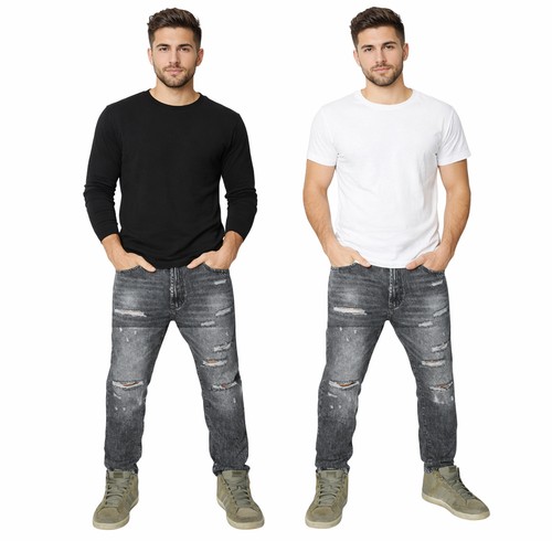 Jeans uomo denim grigio - denim,