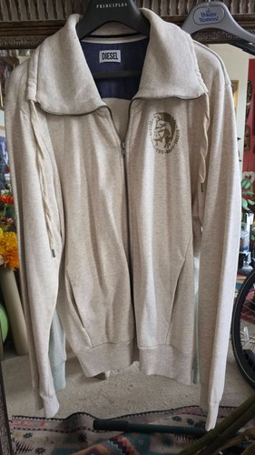 Felpa uomo diesel panna - diesel, con