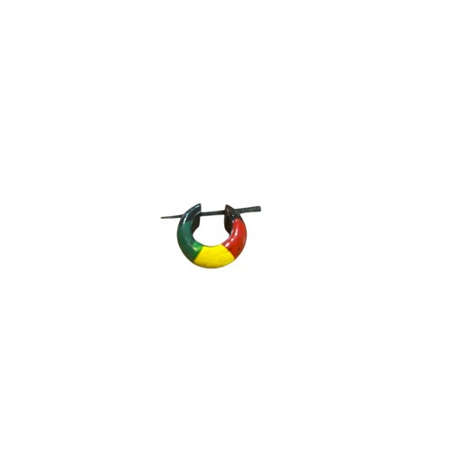 Boucle oreille rasta bois - rasta, en