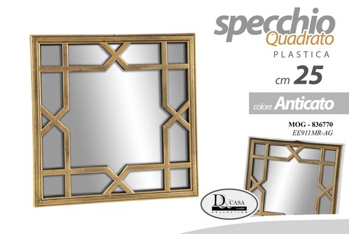 Specchio quadrato oro anticato - quadrato,