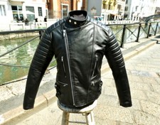 Giubbotto chiodo moto pelle originale uomo perfecto biker caferacer Guendj