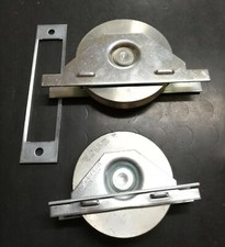 RUOTA CON PIASTRA 80 100  120 140 mm PER CANCELLO SCORREVOLE GOLA A V Y