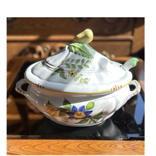 Zuppiera ovale floreale