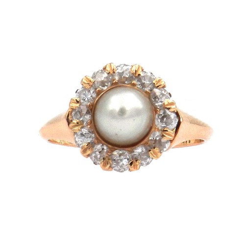 Antico perl anello diamanti - antico,
