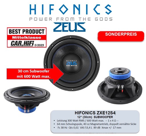 Hifonics zxe12s4 subwoofer - hifonics, 30