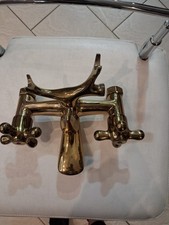 GRUPPO VASCA CON MANIGLIE A 4 PUNTE COLORE OTTONE VINTAGE MADE IN ITALY