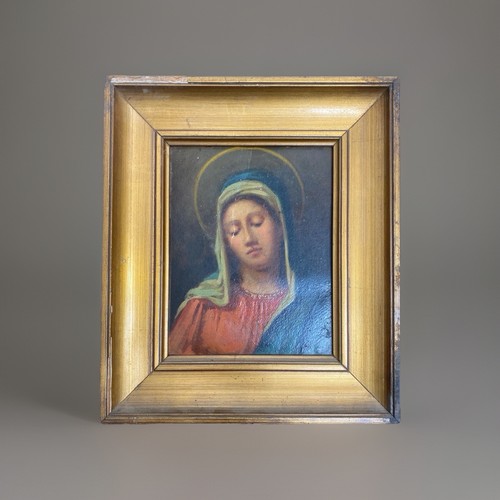 Madonna olio su - olio, cartone