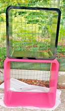 set 2pz cubi quadrati mensole appendere fuxia/nero fisura