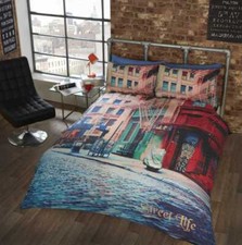 Set copripiumino trapuntato biancheria da letto Urban Photographic Street Life TAGLIA UNICA