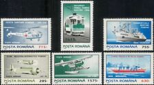 Romania 1995 Trasporto Tram Ferrovia Navi Postali Aerei Elicottero Aviazione 6v MNH