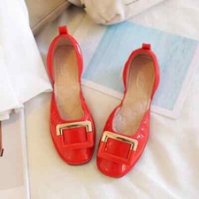 ballerine mocassini scarpe basse comode rosso morbide pelle sintetica 9806