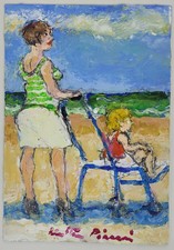 WALTER PIACESI OLIO SU CARTONE  cm.18X13 - "La passeggiata" - ANNO 2012