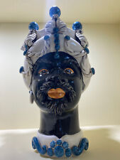 Verus Testa di Moro Uomo Liberty Black Blu and White caltagirone 42cm nero