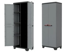 Armadio Keter Stilo portascope in resina per esterno grigio 68x39xh173 Cm