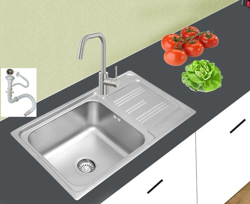 Lavello 75x45 quadrato acciaio