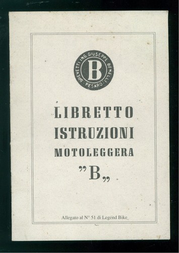 Moto giuseppe benelli - moto, libretto