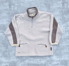 Maglione Vintage Fat Face Surf Fleece Polartec Deep Pile Biege Uomo