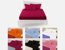 Set COMPLETO LENZUOLA IRGE TINTA UNITA sotto con angoli  "MARTA" in varie misure