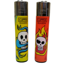 ACCENDINI CLIPPER RICARICABILI DA COLLEZIONE SERIE HILARIOUS TESCHI PUNK POP ART