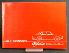 ALFETTA 2000 Alfa Romeo Manuale Uso Manutenzione Instruction Manual