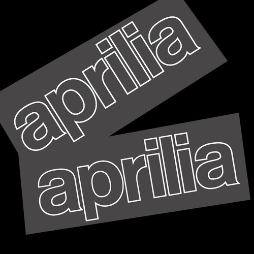 Aprilia bianco contorno - , testo