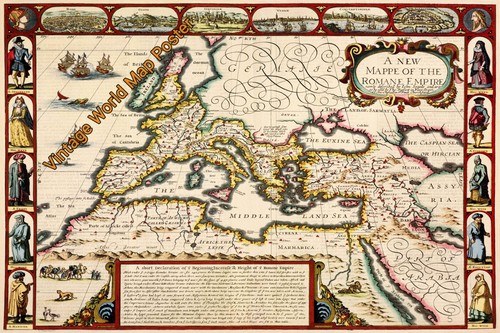 Poster vintage 1552 - mappa, del