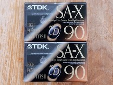 2x TDK SA-X 90 dal 1992-1995, Made in Japan, confezione originale