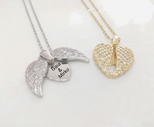 Collana ciondolo cuore con ali - ciondolo,