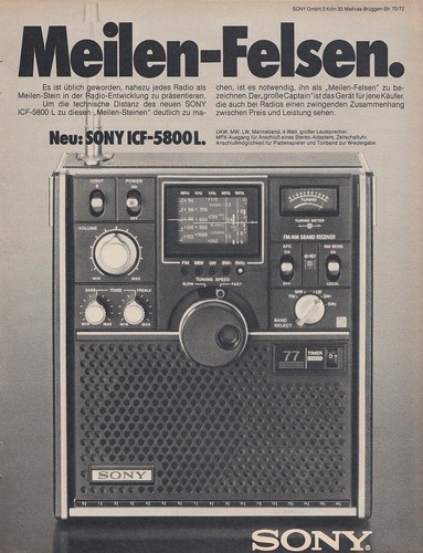 Sony icf 5800 pubblicità - sony, icf-5800