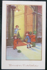 7A CARTOLINA BUON NATALE BIMBI GIOIOSI CON DONI