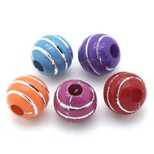 50 Perle Mix Rayee Argentées