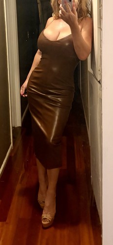Abito midi marrone - , ecopelle