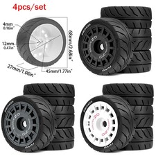 Set pneumatici ruote in gomma 1/10 RC rally auto per Tamiya TT01 XV02/Kyosho/Sakura