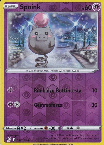 Carta pokemon spoink - pokemon,