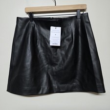 M.M. Minigonna Lafleur Whitney Vegan in pelle nera taglia 12 - nuova con etichetta