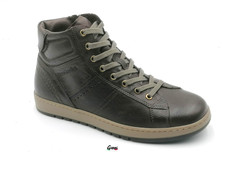 Nero Giardini I500940U Scarpe uomo sneakers alte sportive lacci e zip pelle Moro