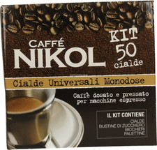 NIKOL 50 cialde + KIT CAFFE' cialda universali per caffè macchine Espresso MC