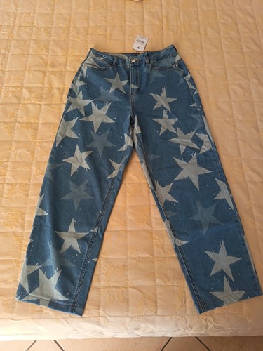 Jeans gamba ampia con stelle