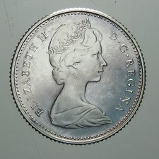 CANADA 10 CENT 1967 TONNO IN ARGENTO 800