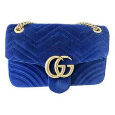Borsa Gucci Velluto Blu. GG Marmont Grande. Usata in 2 Occasioni.