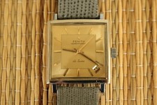 RARO OROLOGIO ZENITH RESPIRATOR DE LUXE AUTOMATICO ORO QUADRANTE DATA ACCIAIO INOX SCATOLA SET