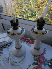 Coppia Lume/lampada vintage in ceramica stile "capodimonte"