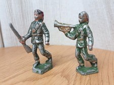 Due ALPINI ITALIANI  soldatini in PIOMBO CAVO anni '30 fucile Barclay Manoil