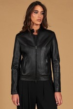 Giacca  in Pelle Nera Donna